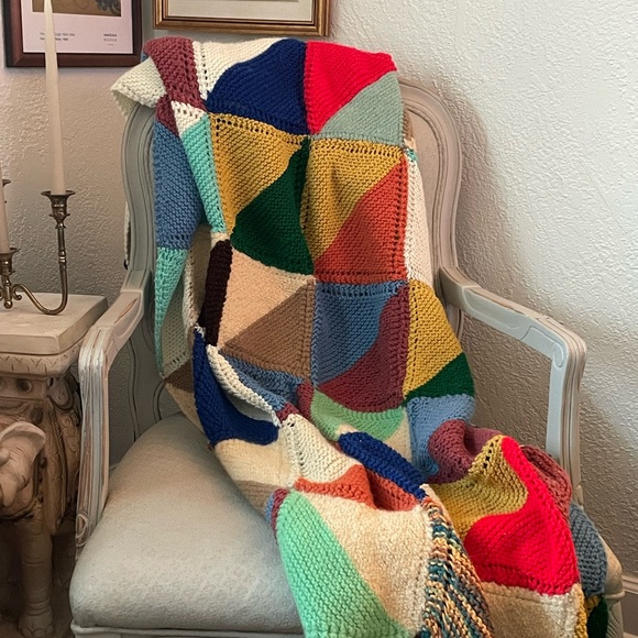 Handmade Other - ✨Handmade triangle knit throw blanket✨